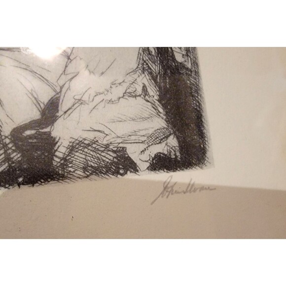 John Sloan "Turning Out The Light" Plate Signed Lithograph Reproduction NYC Life - Picture 4 of 13